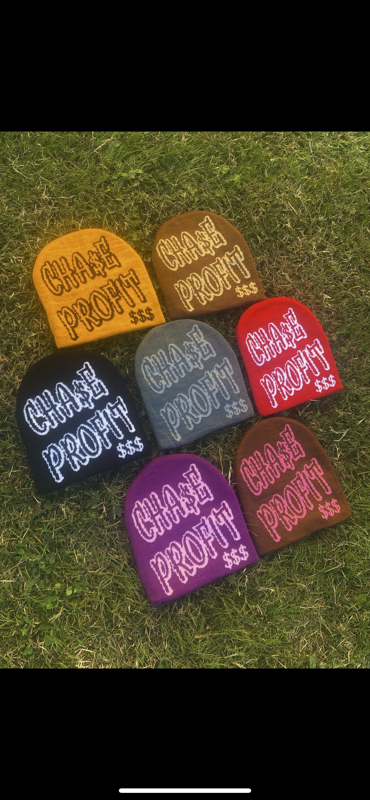 Chase Profit Knitted Graphic Beanies $$