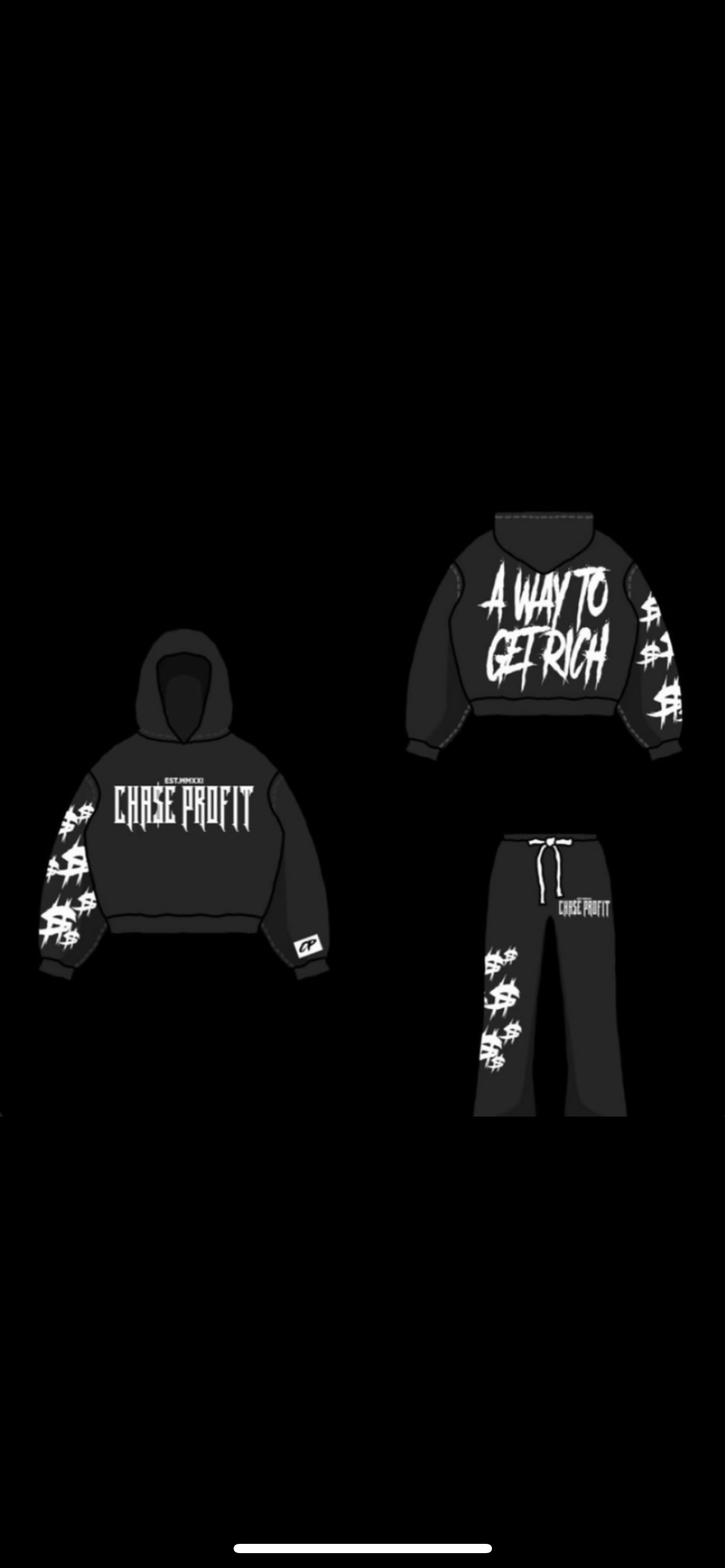 CP Black Flared Sweatsuit Set